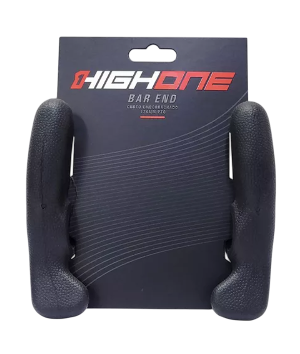 Bar End Curto Emborrachado 126mm Preto - High One