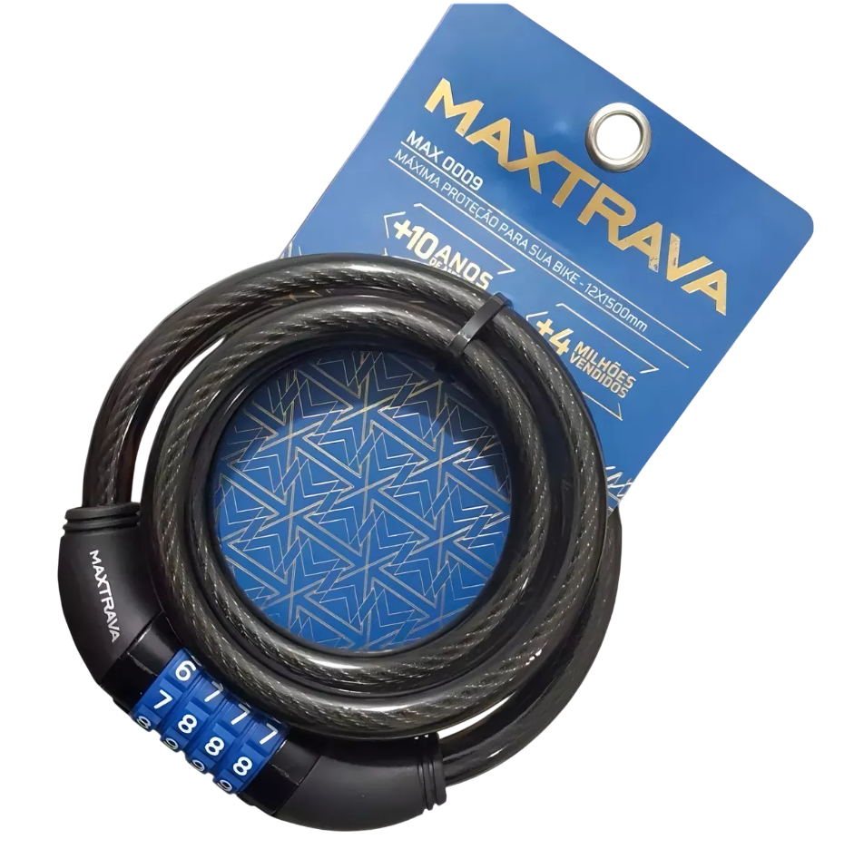 Cadeado p/ Bicicleta Segredo Maxtrava Espiral 1.500x12mm