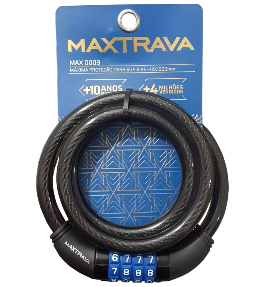 Cadeado p/ Bicicleta Segredo Maxtrava Espiral 1.500x12mm