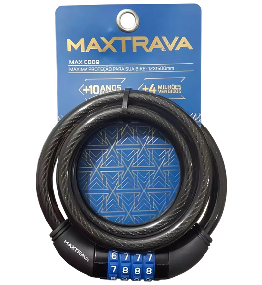 Cadeado p/ Bicicleta Segredo Maxtrava Espiral 1.500x12mm